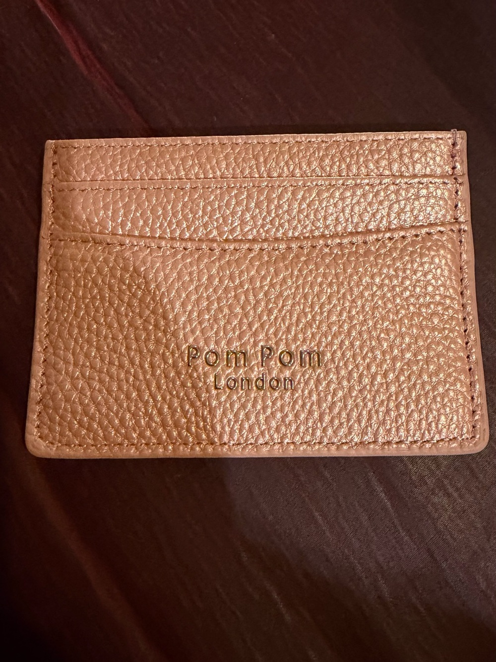 Pom Pom London Metallic Rose Gold Card Holder